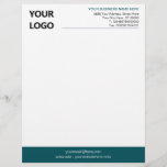 Custom Colors Modern Design Letterhead with Logo<br><div class="desc">Your Colors and Font - Simple Personalized Business Office Letterhead with Logo - Add Your Logo - Image / Business Name - Company / Address - Contact Information - Resize and move or remove and add elements / image with customization tool. Choose / add your favorite elements and text colors...</div>