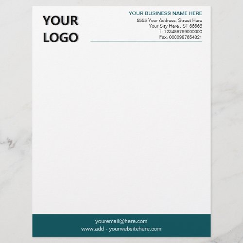 Custom Colors Modern Design Letterhead with Logo