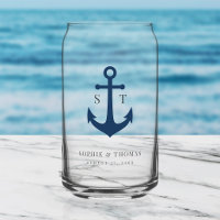 Custom Colors Monogram Anchor Wedding