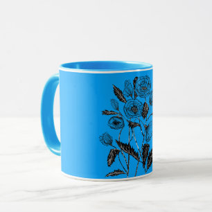 Custom Colors Mug with Poppy Flowers Art Painting