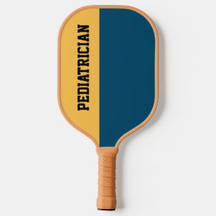 Custom Colors Navy Blue Yellow Pediatrician Pickleball Paddle