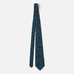 Custom Colors Neck Tie Art Poppy - Blue