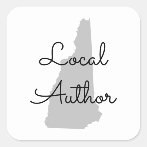 Custom Colors New Hampshire Local Author Square Sticker