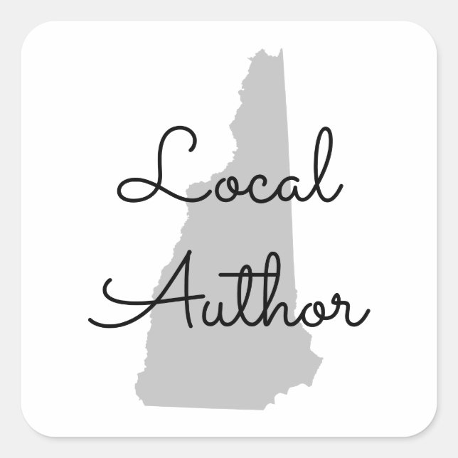 Custom Colors New Hampshire Local Author Square Sticker (Front)