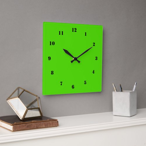 Custom Colors Number Font Modern Neon Green Clock