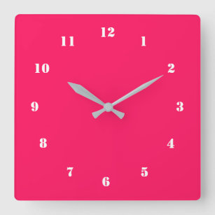 Custom Colors Number Fonts Modern Red Wall Clock