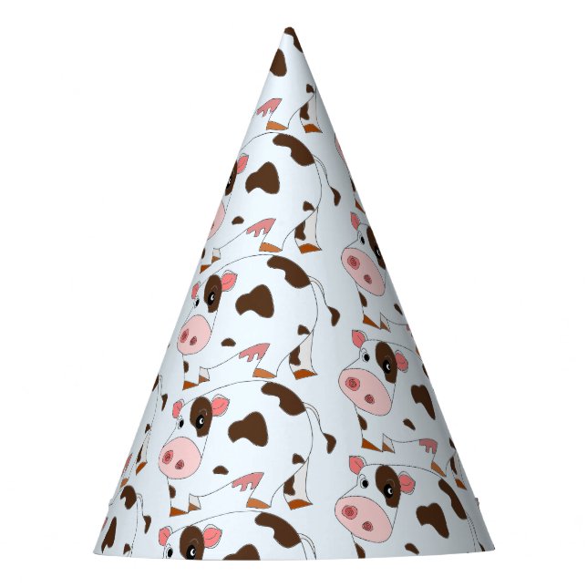 Custom Colors Party Hat with Cows (Front)