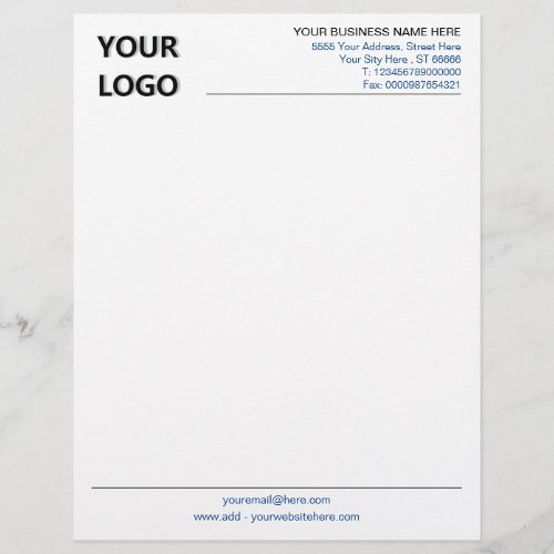 Custom Colors Personalized Business Letterhead