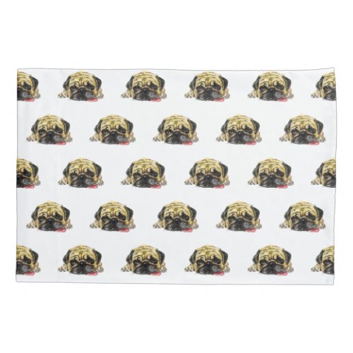 Custom Colors Pillow Case Funny Pug Dog