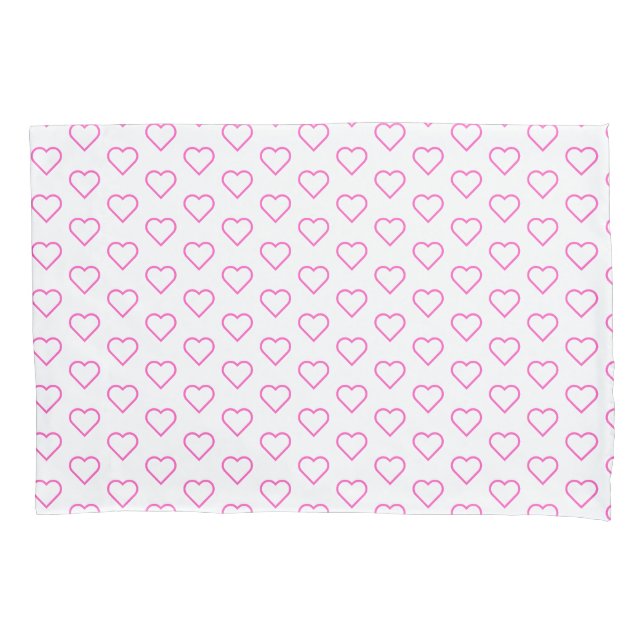 Custom Colors Pillow Case with Hearts - Love (Front)