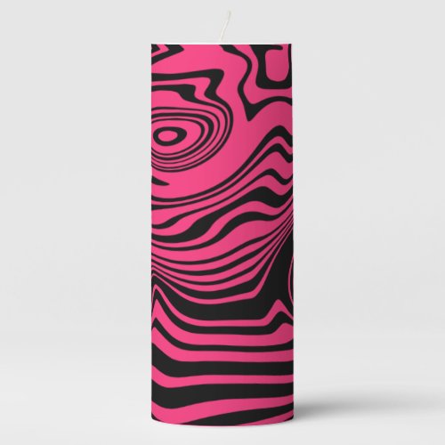 Custom Colors Pink Candle with Abstract Waves