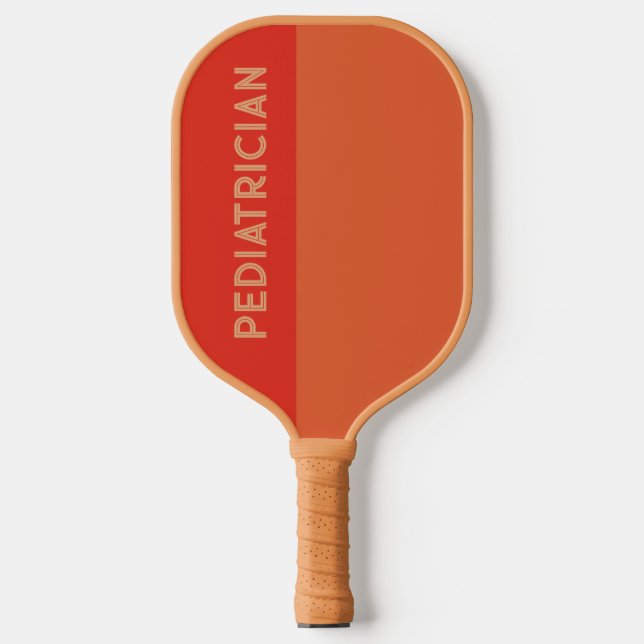 Custom Colors Retro Red Orange Pediatrician  Pickleball Paddle (Front)