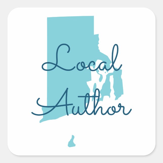 Custom Colors Rhode Island Local Author Square Sticker (Front)