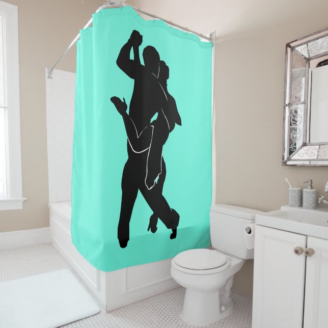 Custom Colors Shower Curtain Couple Tanngo Dancers (In Situ)