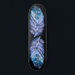 Custom Colors Skateboard - Beautiful Feathers<br><div class="desc">Beautiful Feather - Choose / add your favorite background colors !</div>