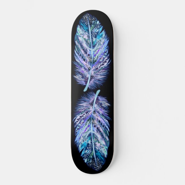 Custom Colors Skateboard - Beautiful Feathers (Front)