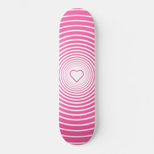 Custom Colors Skateboard _ Heart Love _ Pink