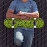 Custom Colors Skateboard - Neon Green Lines<br><div class="desc">Abstract Warped Black & Bright Green Color Lines - Customizable - Choose / add your favorite background colors !</div>