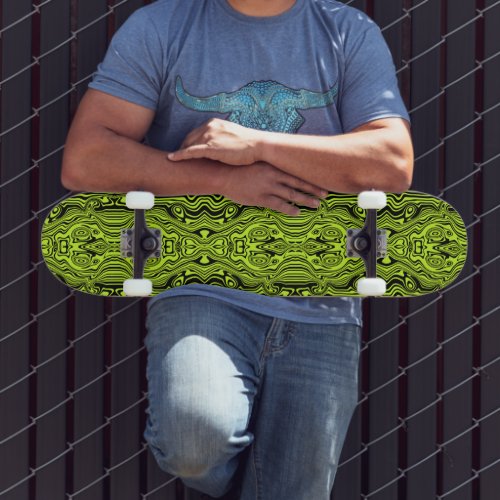 Custom Colors Skateboard _ Neon Green Lines