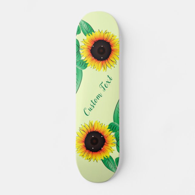 Custom Colors Skateboard with Sunflowers (Front)