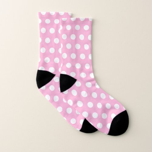 Custom Colors Socks _ Pink with White Dots