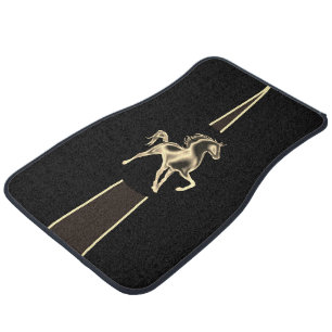 Custom Colors Sports Car Floor Mats Golden Horse