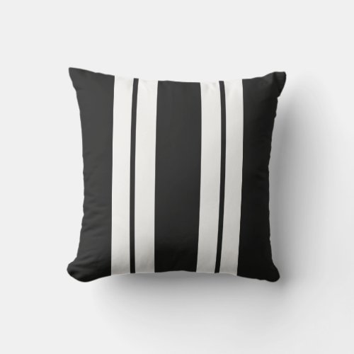 Custom Colors Stripe Black and White Outdoor Pillow