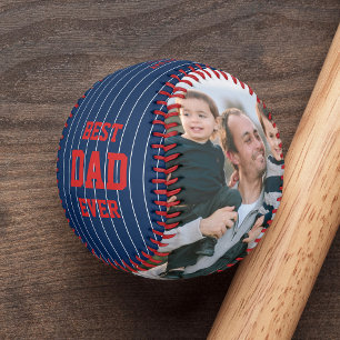 Custom Colors Stripes Best Dad Father's Day Photo Baseball