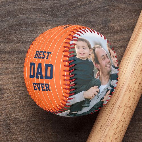 Custom Colors Stripes Best Dad Fathers Day Photo Baseball