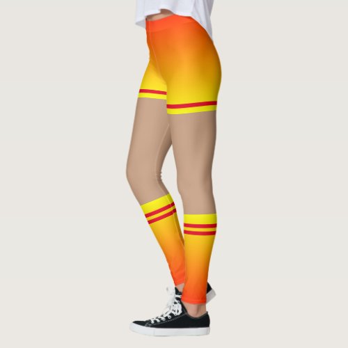 Custom Colors Sunset Leggings Faux Shorts Socks