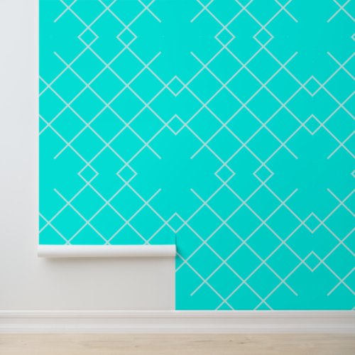 Custom Colors Teal Striped Aqua Turquoise Wallpaper