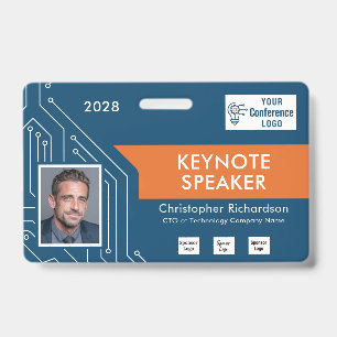 Custom Colors Technology Keynote Photo ID Badge