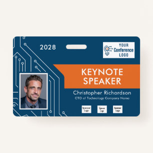 Custom Colors Technology Keynote Photo ID Badge