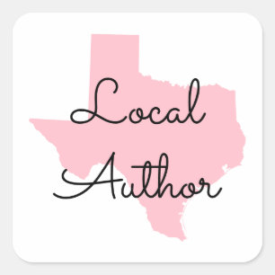 Custom Colors Texas Local Author Square Sticker