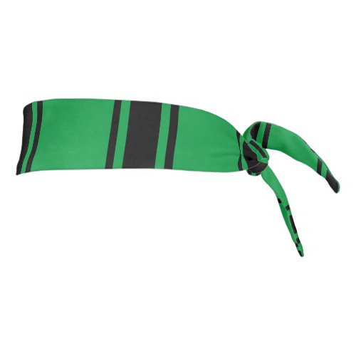 Custom Colors Tie Headband Black and Green Striped