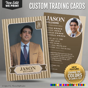 Custom Colors Trading Card, Any Occasion Photo Calling Card