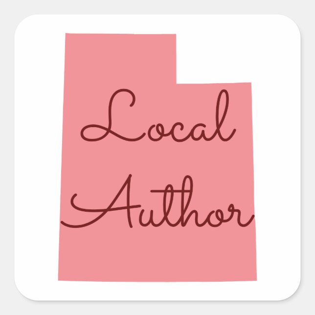 Custom Colors Utah Local Author Square Sticker (Front)