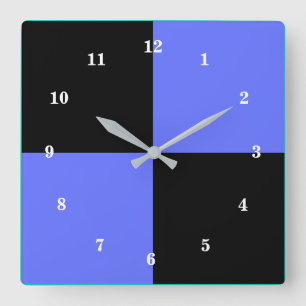 Custom Colors Wall Clock - Blue Black Check