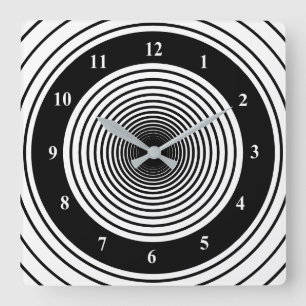 Custom Colors Wall Clock with Circlies Black White