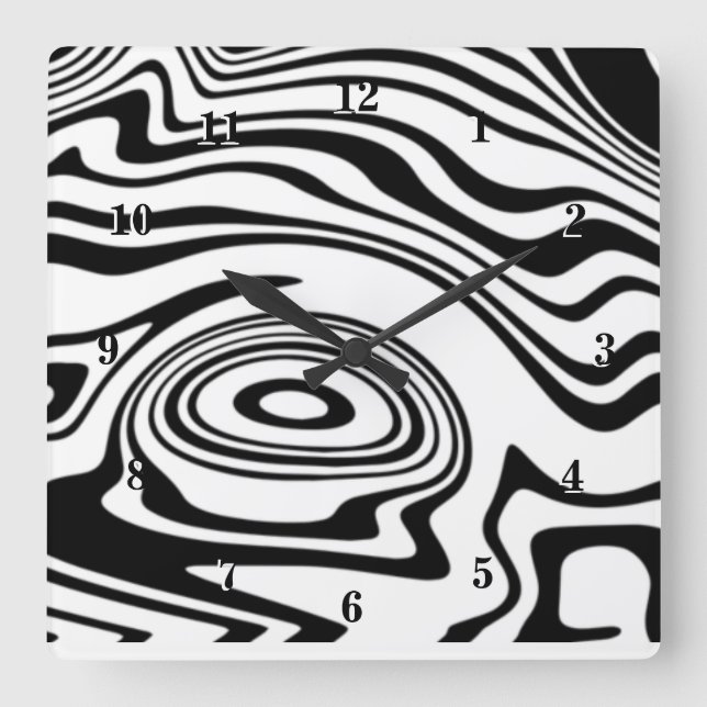 Custom Colors Wall Clock with Waves Art (Front)