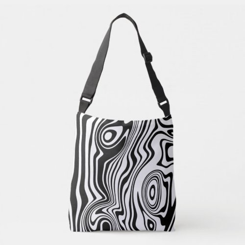 Custom Colors Waves Black White Crossbody Bag Gift