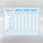 Custom Colors Weekly Chores Chart Checklist Blue Magnetic Dry Erase Sheet<br><div class="desc">Customize with your own title and list options</div>