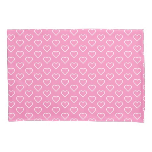 Custom Colors _ White Hearts on a Pink Color Your Pillow Case