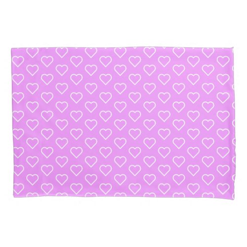 Custom Colors _ White Hearts on a Purple Colors Pillow Case