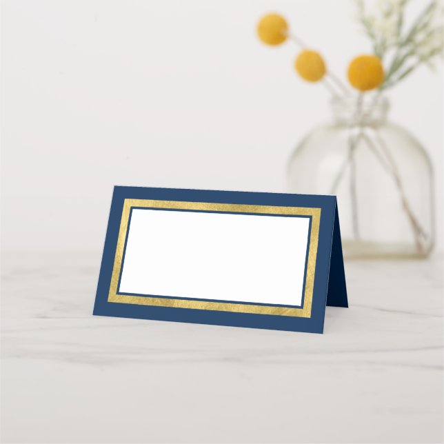 Custom Colors with Classic Gold Border Place Card (Front)