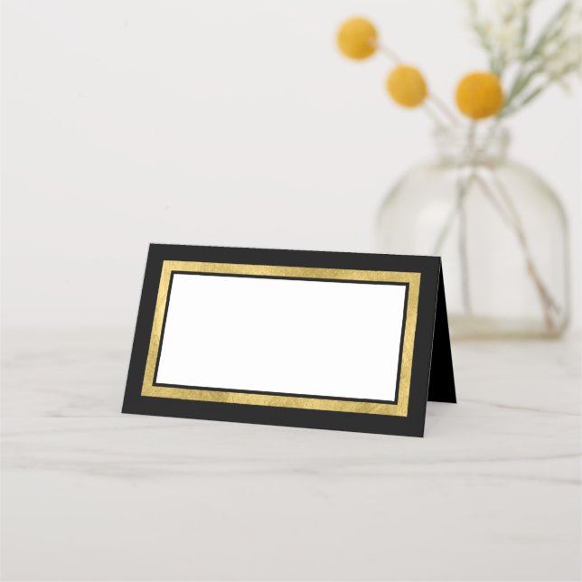 Custom Colors with Classic Gold Border Place Card (Front)