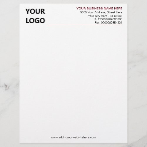 Custom Colors Your Business Letterhead with Logo