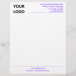 Custom Colors Your Business Letterhead with Logo<br><div class="desc">Your Colors - Simple Personalized Business Office Letterhead with Logo - Add Your Logo - Image / Business Name - Company / Address - Contact Information - Resize and move or remove and add elements / image with customization tool. Choose / add your favorite elements and text colors and font...</div>