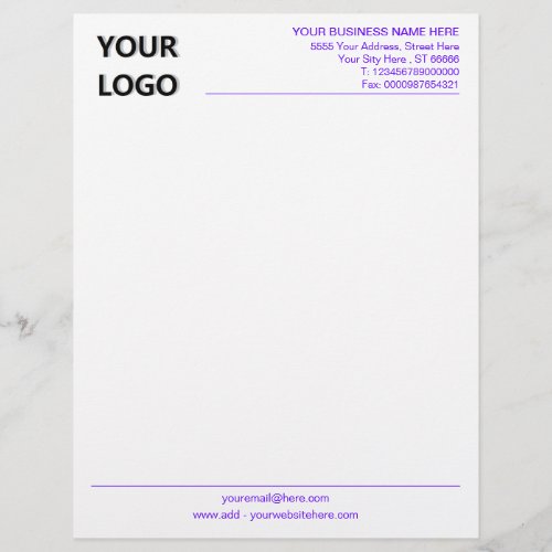 Custom Colors Your Business Letterhead with Logo
