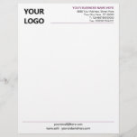 Custom Colors Your Own Design Letterhead with Logo<br><div class="desc">Your Colors and Font - Simple Personalized Business Office Letterhead with Logo - Add Your Logo - Image or QR code / Business Name - Company / Address - Contact Information / more - Resize and move or remove and add elements / image with Customization tool. Choose / add your...</div>
